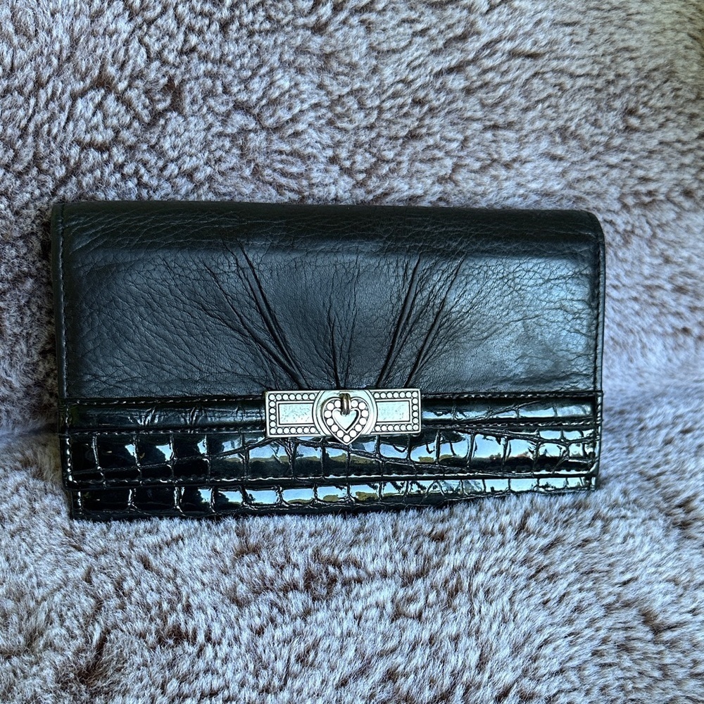 Vintage Brighton Leather Trifold long wallet